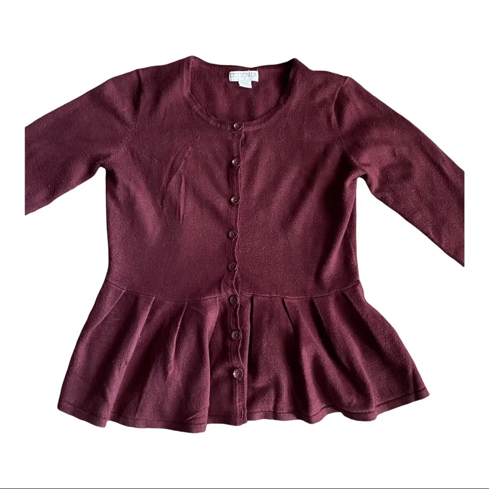 Small Burgundy Wine Cotton On Cardigan - Picture 2 of 4